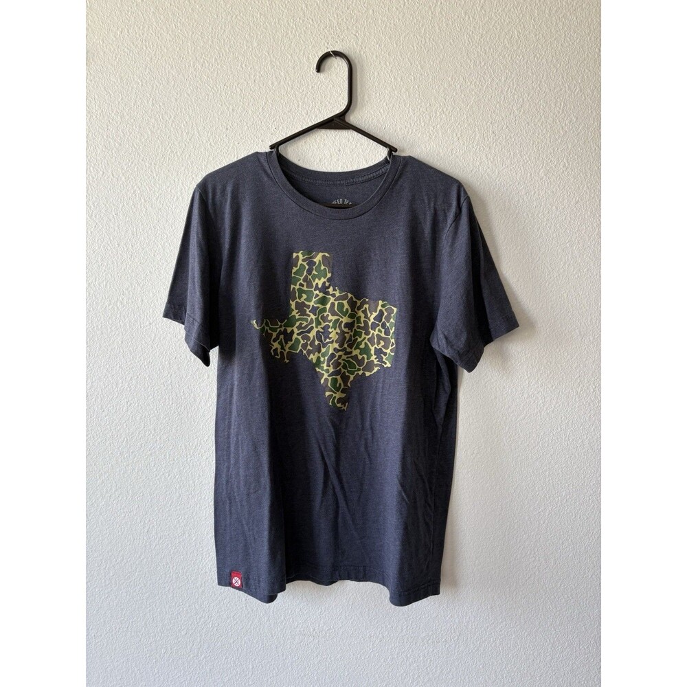 Tumbleweed Texstyles Men's Blue Camo Texas Graphic T-Shirt Size Large